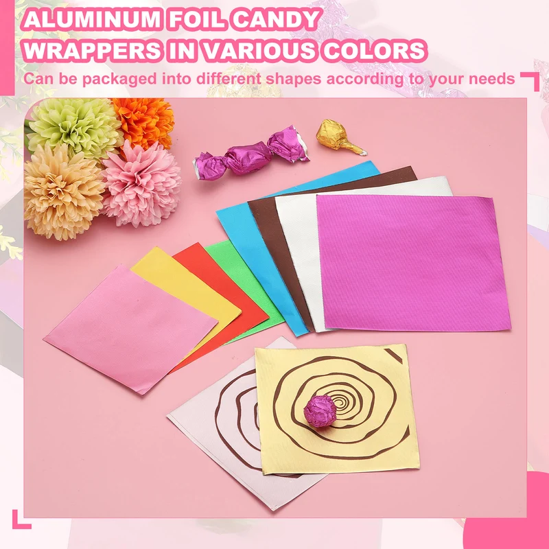 400 Pcs Candy Foil Wrappers, 3.1 x 3.1 Inch Chocolate Wrappers, Green