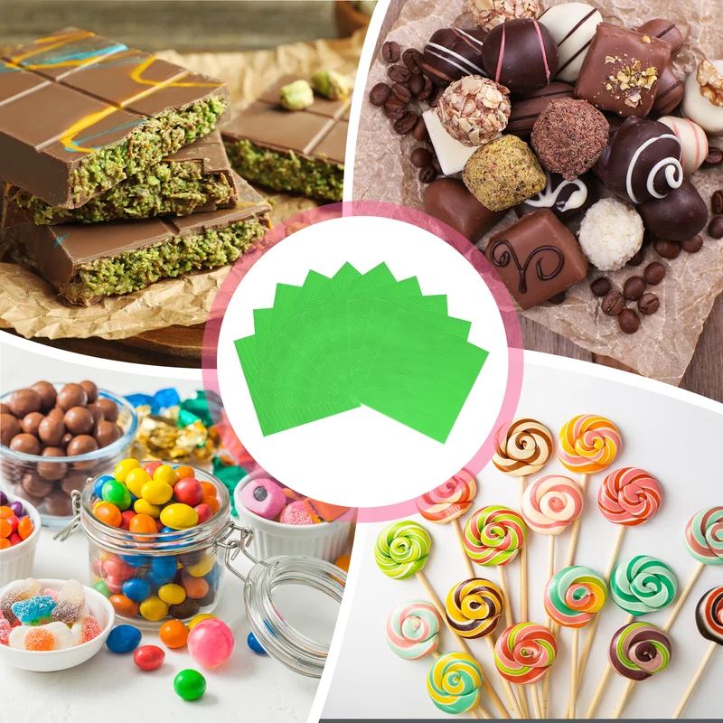 400 Pcs Candy Foil Wrappers, 3.1 x 3.1 Inch Chocolate Wrappers, Green