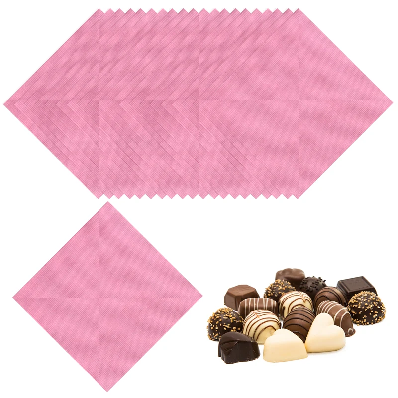 400 Pcs Candy Foil Wrappers, 3.1 x 3.1 Inch Chocolate Wrappers, Pink