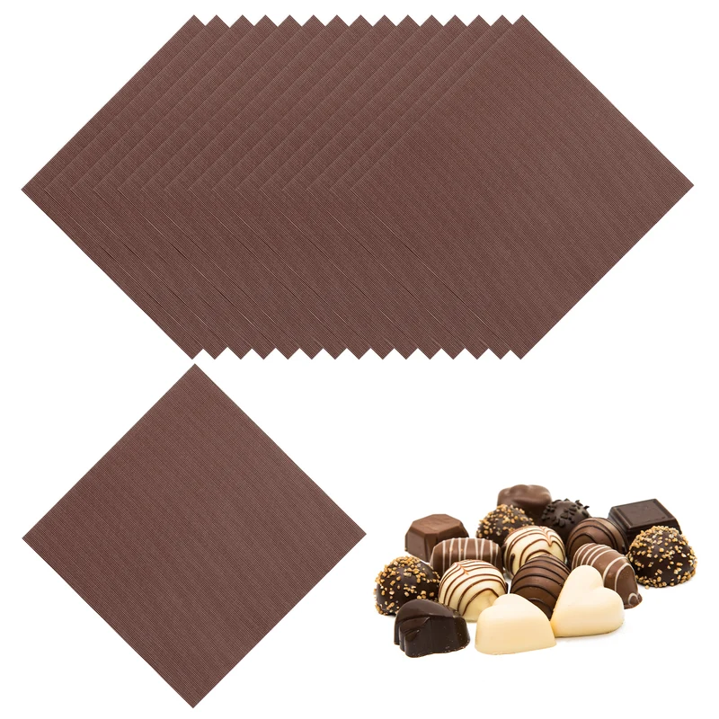 200 Pcs Candy Foil Wrappers, 4.7 x 4.7 Inch Chocolate Wrappers, Brown