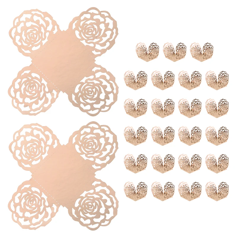 25PCS 4 Inch Truffle Wrappers for Wedding Birthday, Rose Gold