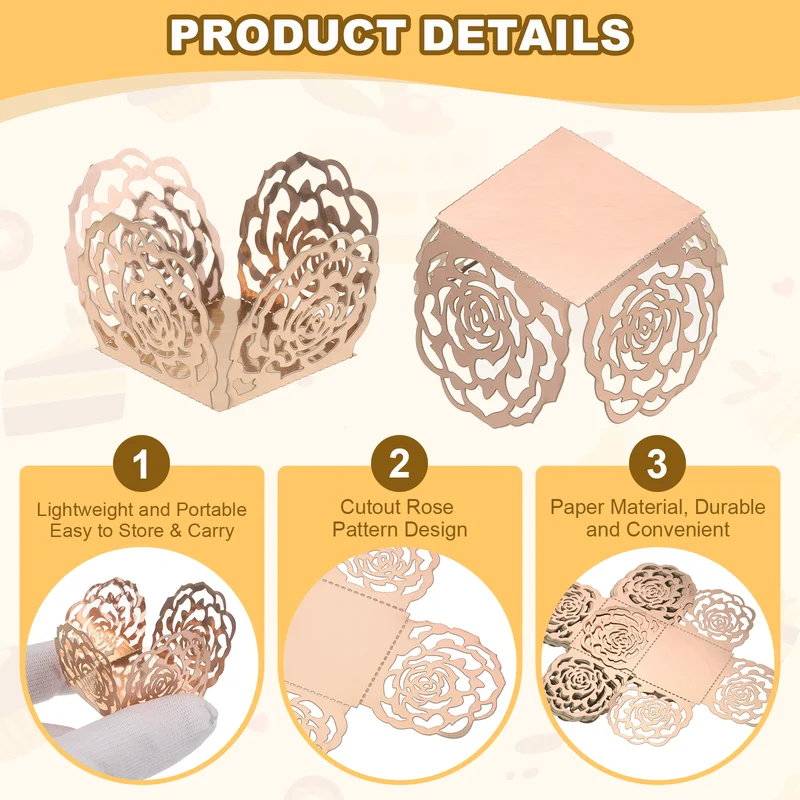 25PCS 4 Inch Truffle Wrappers for Wedding Birthday, Rose Gold