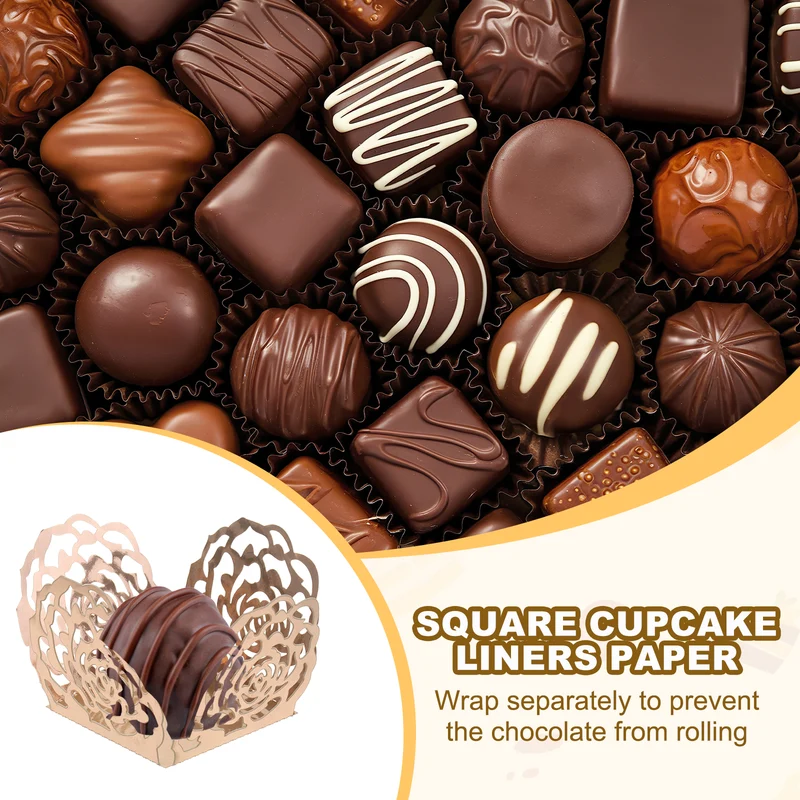 25PCS 4 Inch Truffle Wrappers for Wedding Birthday, Rose Gold