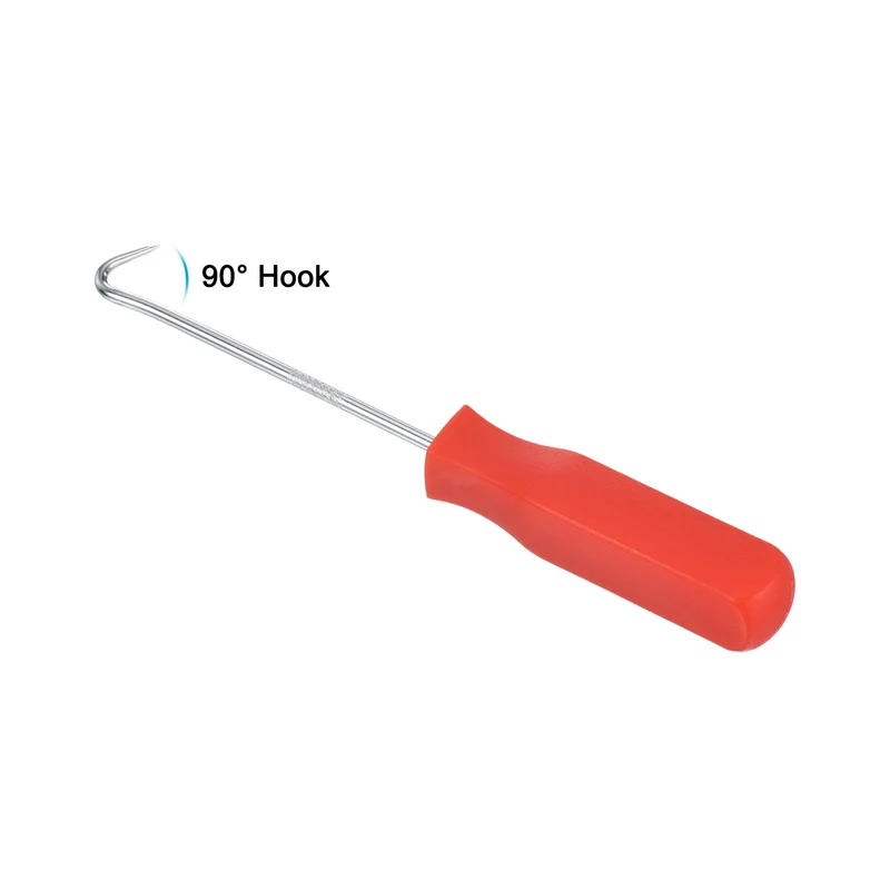 O-Ring 90° Hook 142mm Oil Seal Gasket Precision Puller Remover Tool, Red