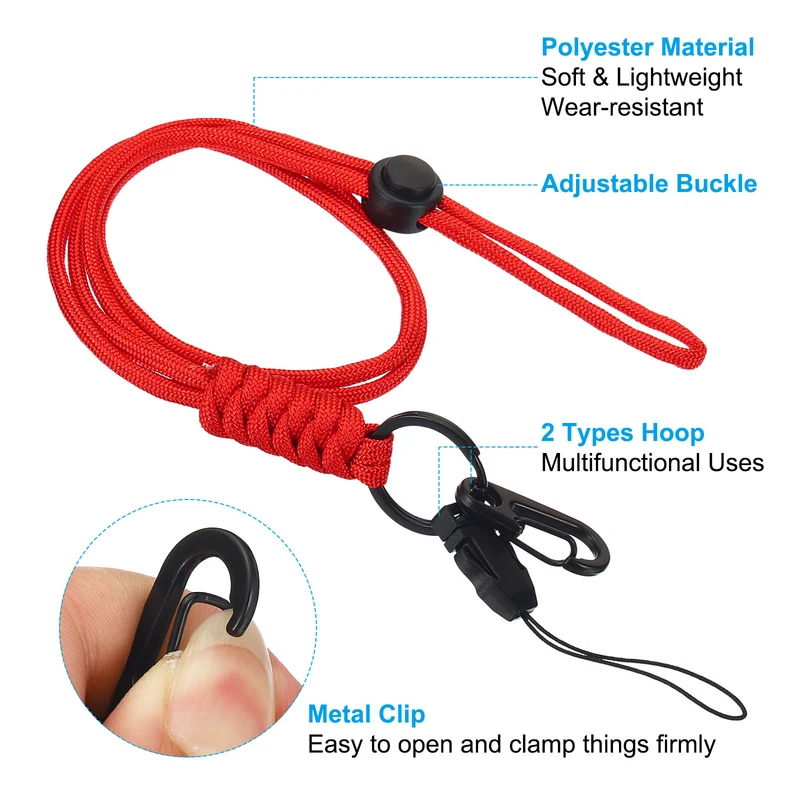 Neck Lanyard with Hook, Badge Lanyards Adjustable Long Strap ID Card Holder Keychains for Badge Holders