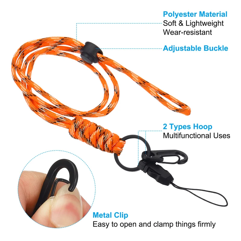 Neck Lanyard with Hook, Badge Lanyards Adjustable Long Strap ID Card Holder Keychains for Badge Holders