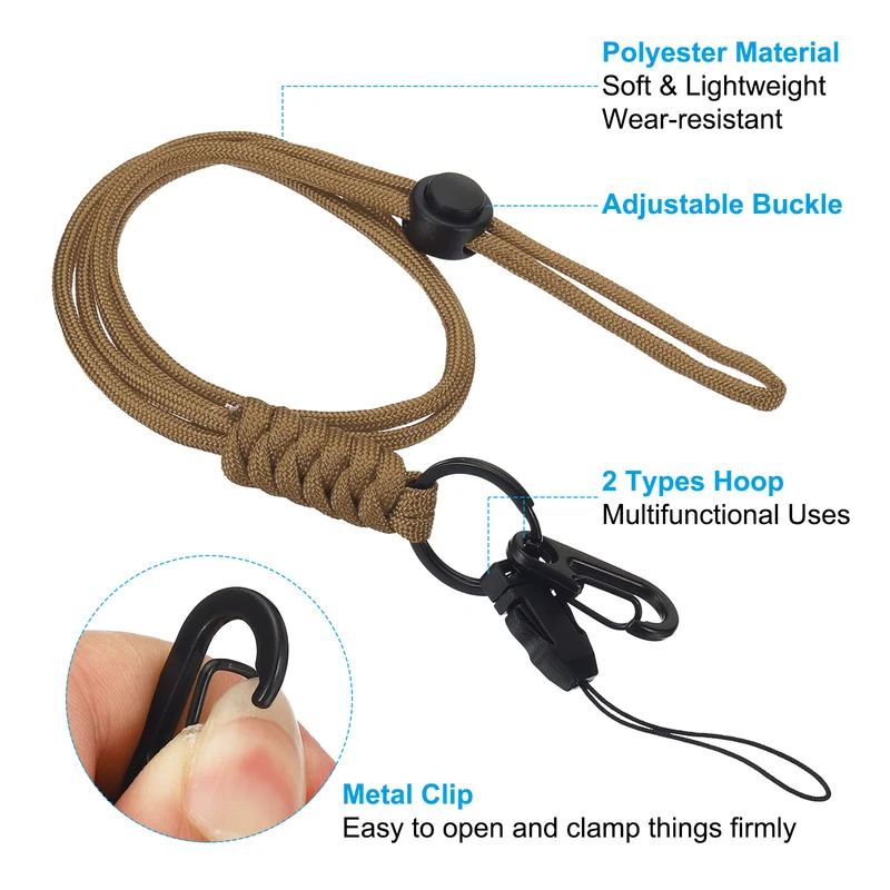 Neck Lanyard with Hook, Badge Lanyards Adjustable Long Strap ID Card Holder Keychains for Badge Holders