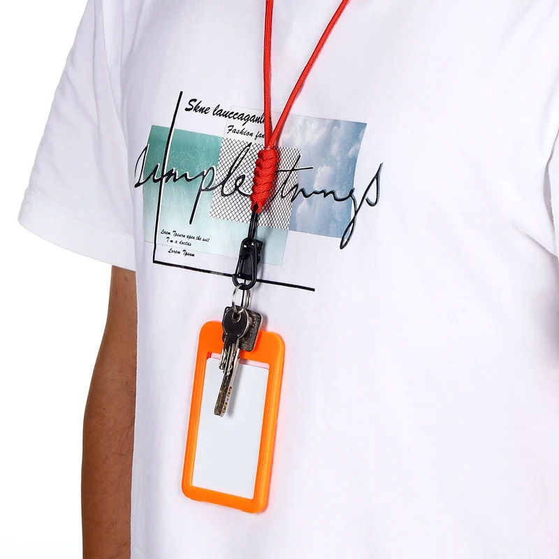 Neck Lanyard with Hook, Badge Lanyards Adjustable Long Strap ID Card Holder Keychains for Badge Holders