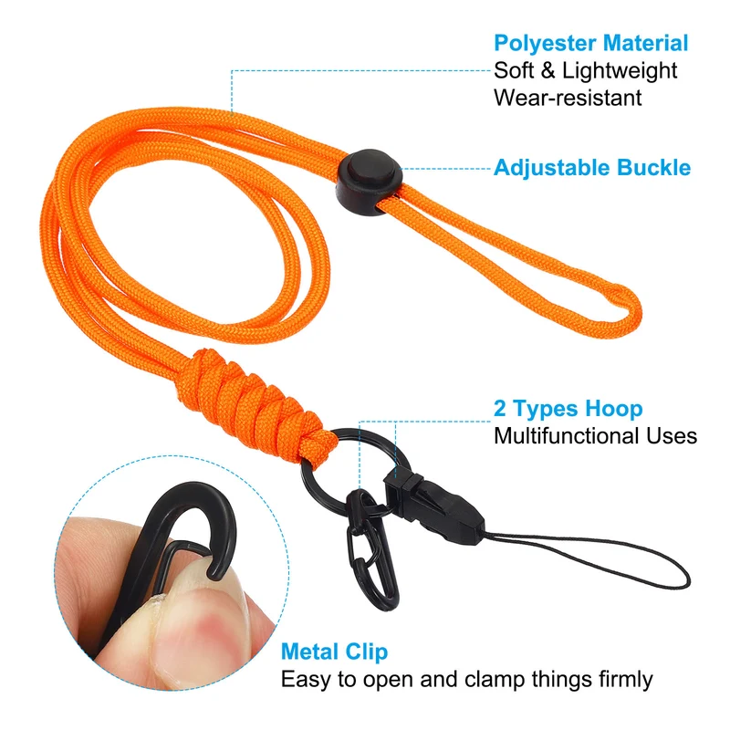 Neck Lanyard with Hook, Badge Lanyards Adjustable Long Strap ID Card Holder Keychains for Badge Holders