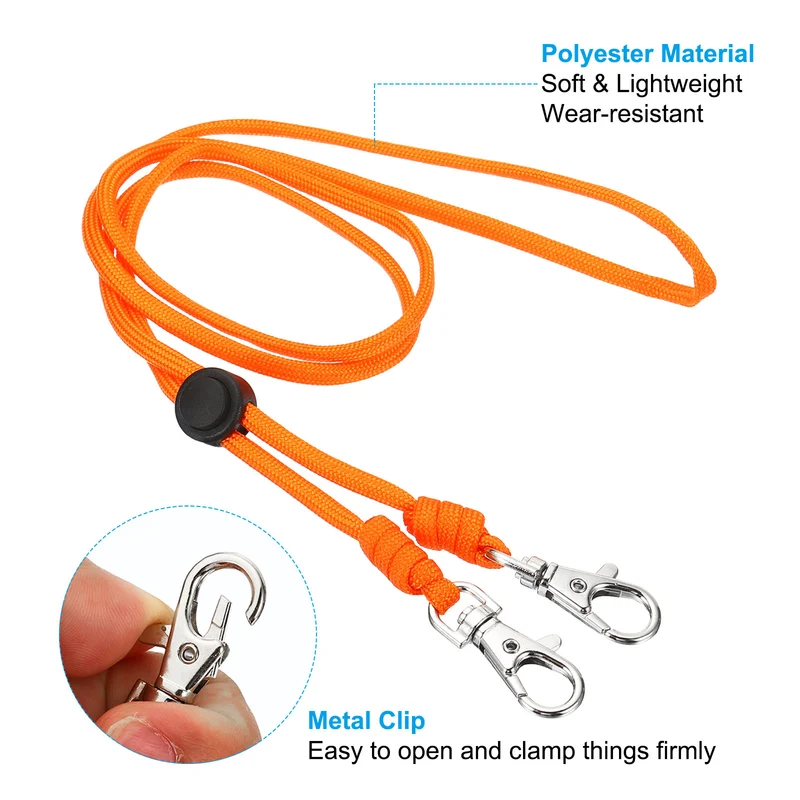 Neck Lanyard with Hook, Badge Lanyards Adjustable Long Strap ID Card Holder Keychains for Badge Holders
