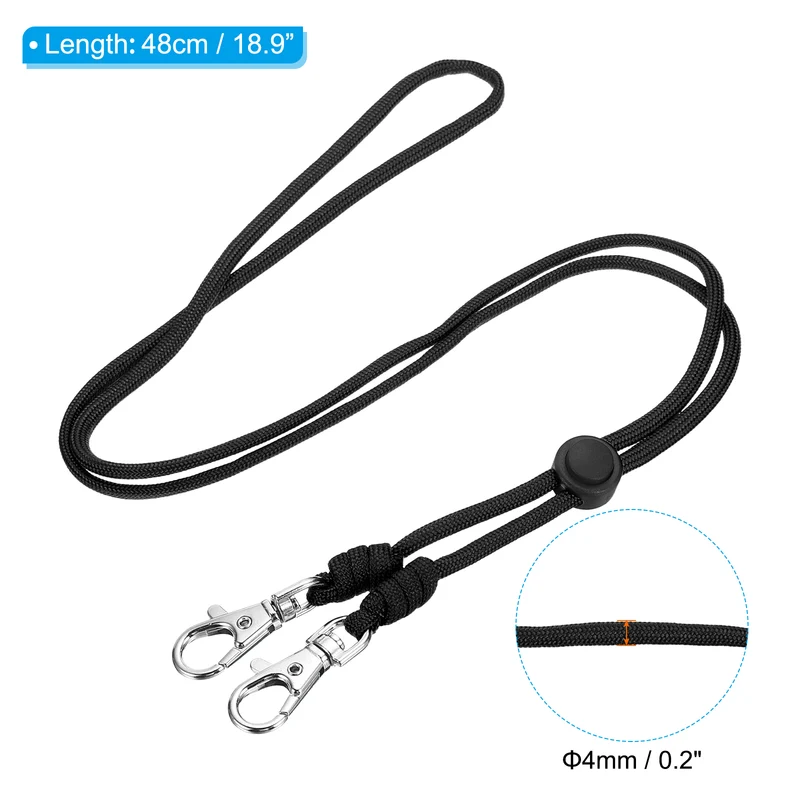 Neck Lanyard with Hook, Badge Lanyards Adjustable Long Strap ID Card Holder Keychains for Badge Holders