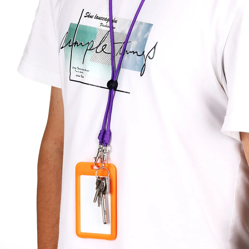 Neck Lanyard with Hook, Badge Lanyards Adjustable Long Strap ID Card Holder Keychains for Badge Holders