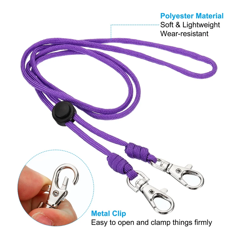 Neck Lanyard with Hook, Badge Lanyards Adjustable Long Strap ID Card Holder Keychains for Badge Holders
