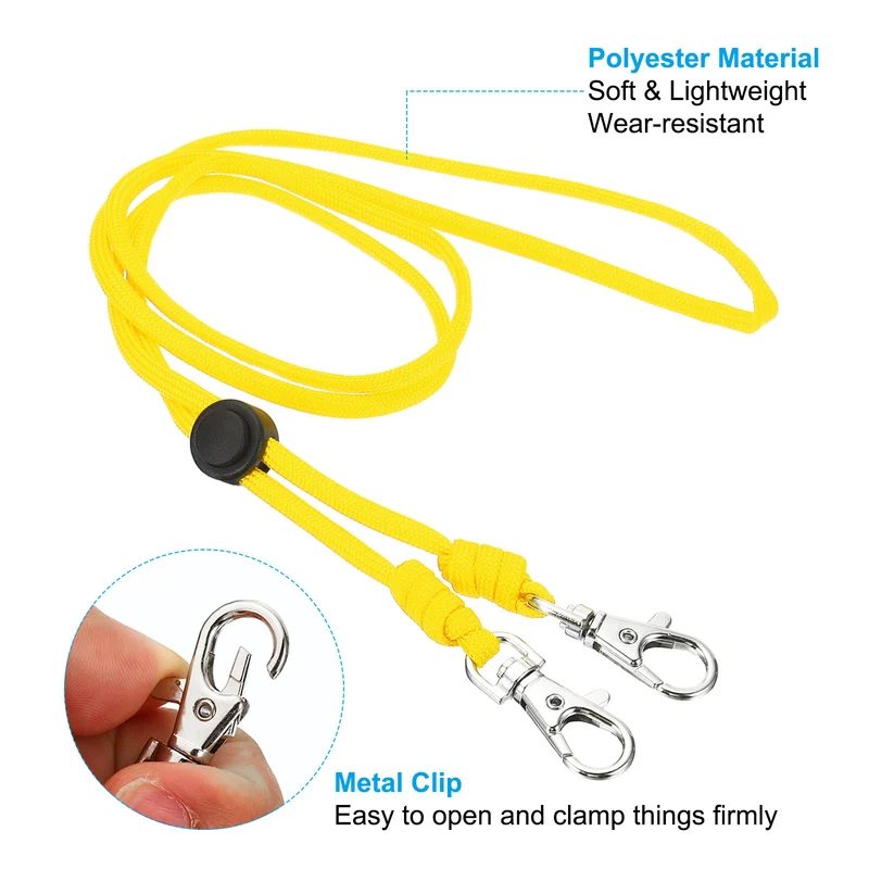 Neck Lanyard with Hook, Badge Lanyards Adjustable Long Strap ID Card Holder Keychains for Badge Holders