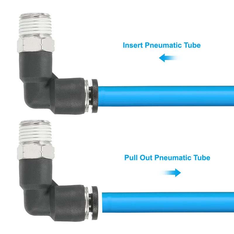 5 Pcs Male Elbow 5/32" Tubing OD x 1/8" NPT Thread 90 Push to Connect Fittings