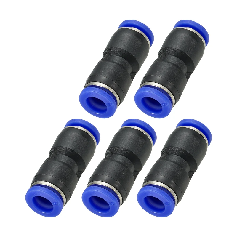 8mm Push to Connect Fitting Quick Release Pneumatic Connectors 5Pcs