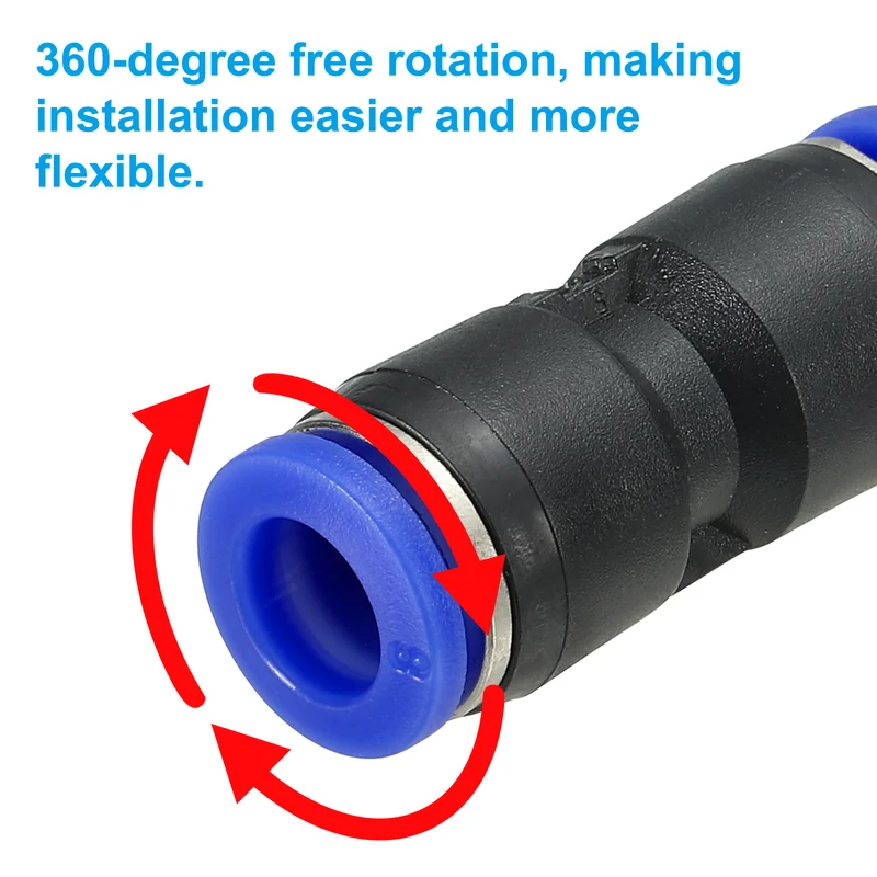 8mm Push to Connect Fitting Quick Release Pneumatic Connectors 5Pcs