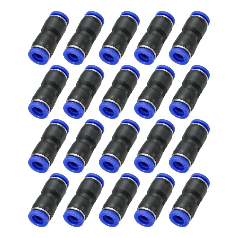8mm Push to Connect Fitting Quick Release Pneumatic Connectors 20Pcs