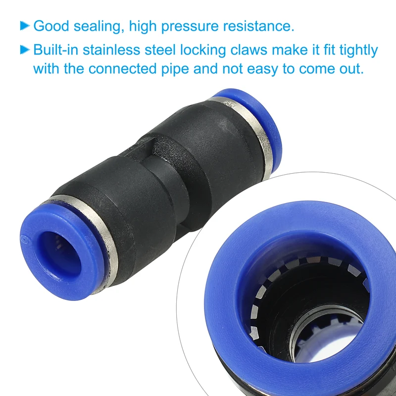 6mm Push to Connect Fitting Quick Release Pneumatic Connectors 5Pcs