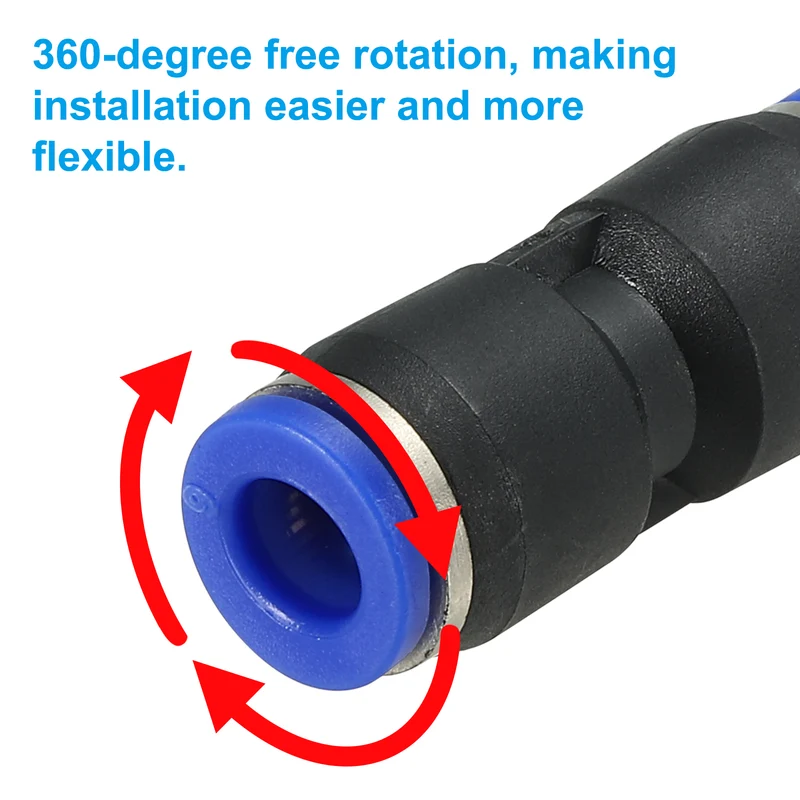 6mm Push to Connect Fitting Quick Release Pneumatic Connectors 5Pcs