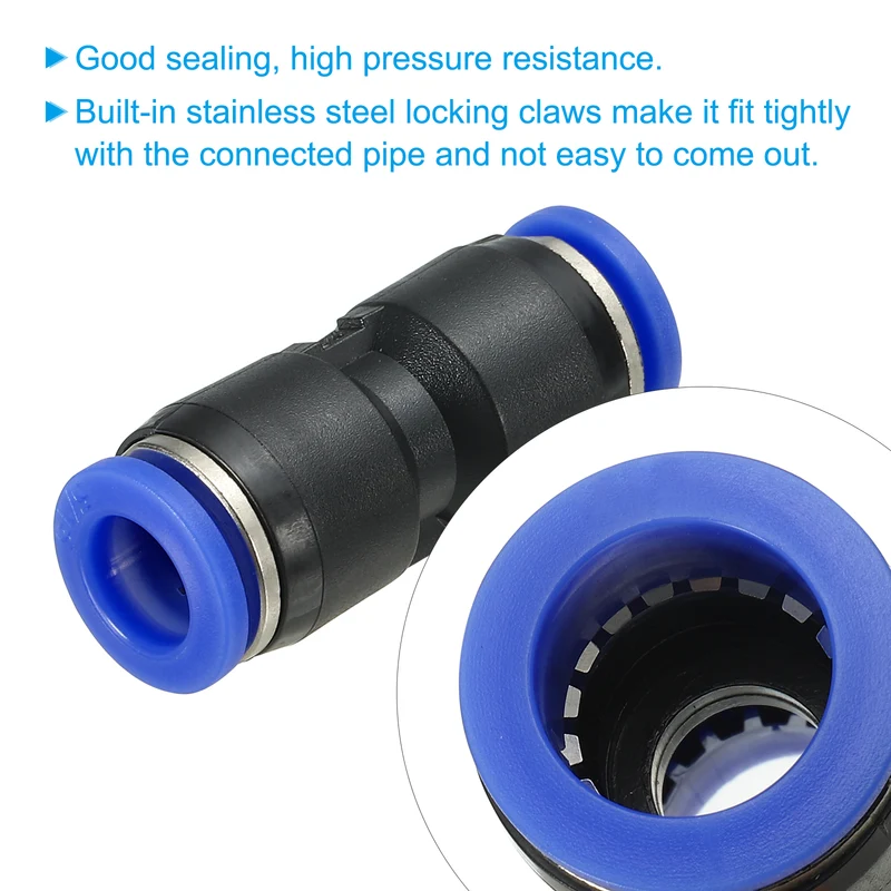 5/16 Inches Push to Connect Fitting Quick Release Pneumatic Connectors 10Pcs