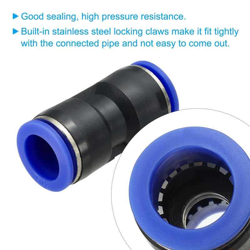 5/8 Inches Push to Connect Fitting Quick Release Pneumatic Connectors 5Pcs