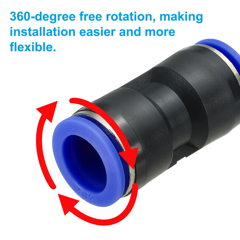 5/8 Inches Push to Connect Fitting Quick Release Pneumatic Connectors 5Pcs