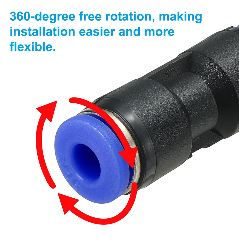 3/16 Inches Push to Connect Fitting Quick Release Pneumatic Connectors 2Pcs