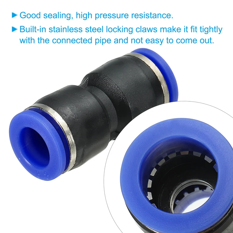 3/8 Inches Push to Connect Fitting Quick Release Pneumatic Connectors 10Pcs