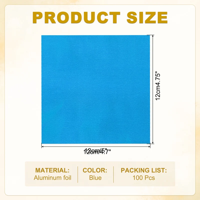 Foil Candy Wrappers 5x5 Inch, 100 Pcs Blue Fine Grid Paper for DIY Chocolate