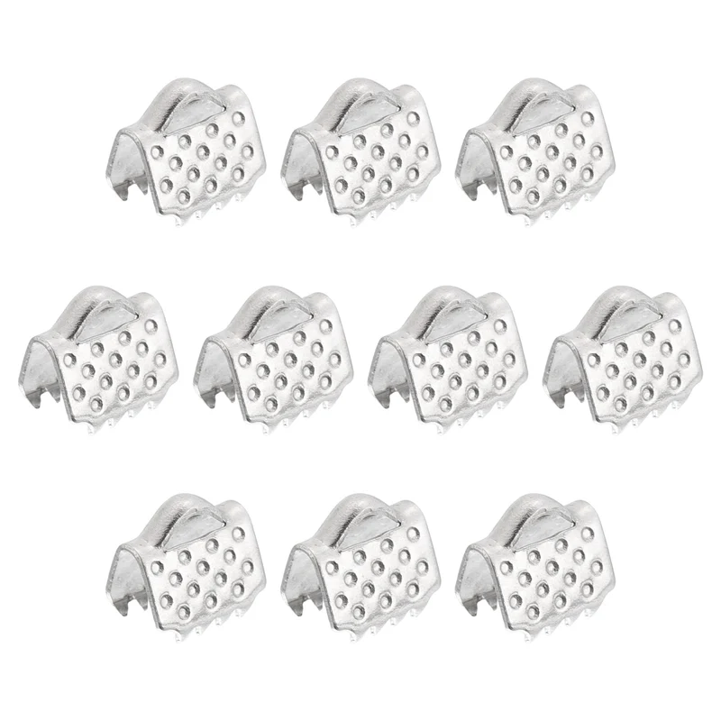 Uxcell Ribbon End Crimp Clamps, Pointed Texture Stainless Steel Pinch Cord End Clasps for DIY Bracelet Making