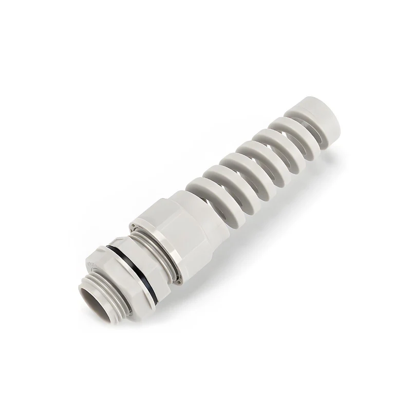 Long Type Cable Gland, Spring Strain Relief, Nylon, IP69, 5 Pcs