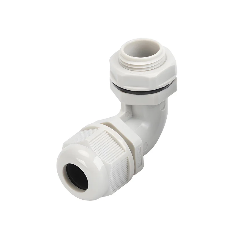 90 Degree Elbow Cable Gland, Waterproof Nylon Cord Connector, IP68, 10 Pcs