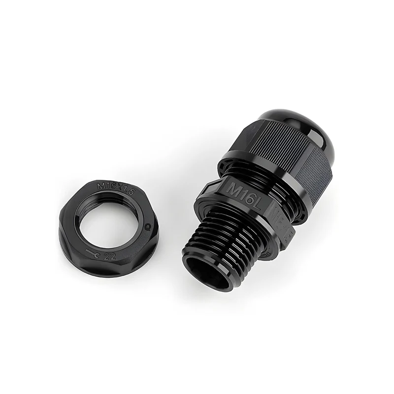Waterproof Cable Gland, Nylon Cord Connector with EPDM Seal, IP69, Black