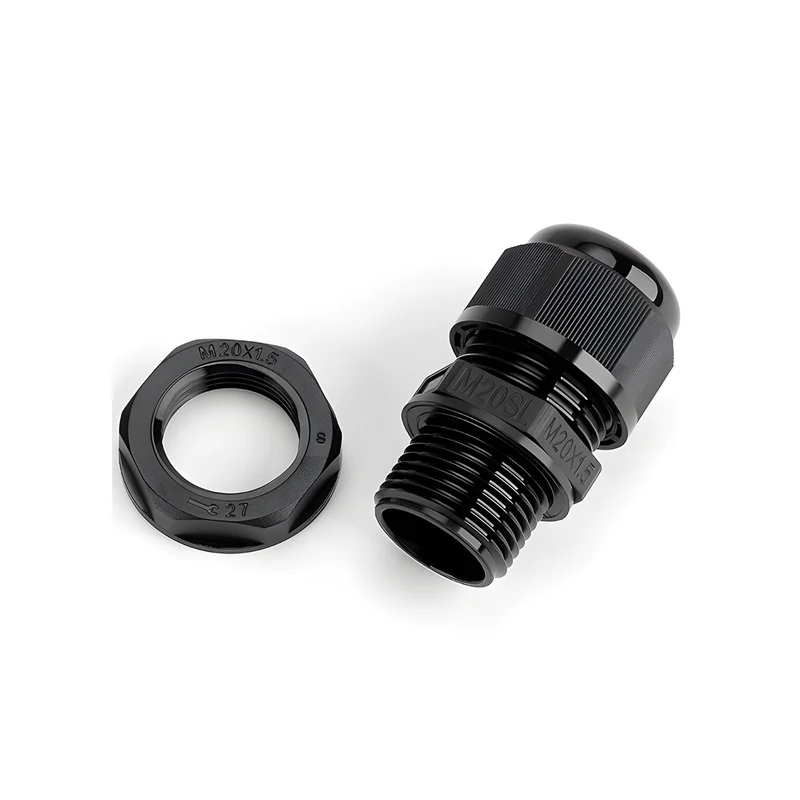Waterproof Cable Gland, Nylon Cord Connector with EPDM Seal, IP69, Black