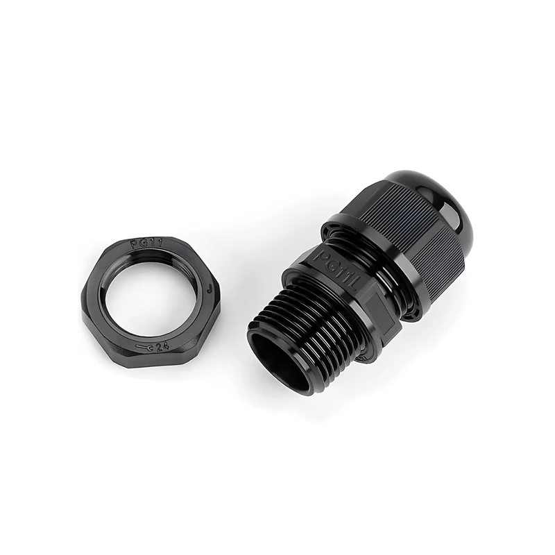 Waterproof Cable Gland, Nylon Cord Connector with EPDM Seal, IP69, Black