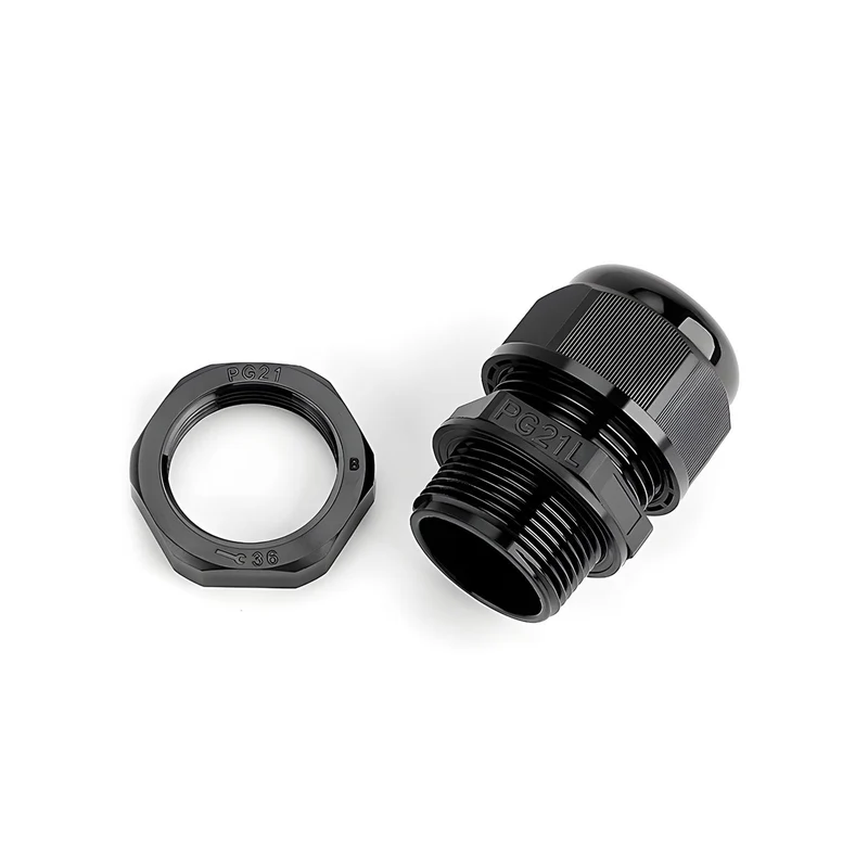 Waterproof Cable Gland, Nylon Cord Connector with EPDM Seal, IP69, Black
