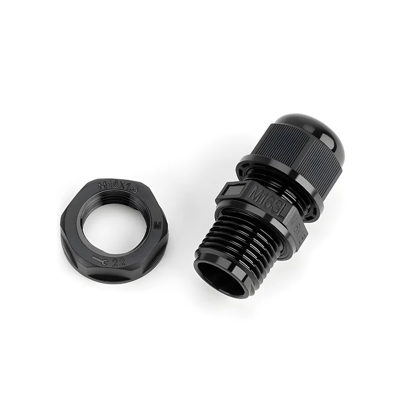 Waterproof Cable Gland, Nylon Cord Connector with EPDM Seal, IP69, Black