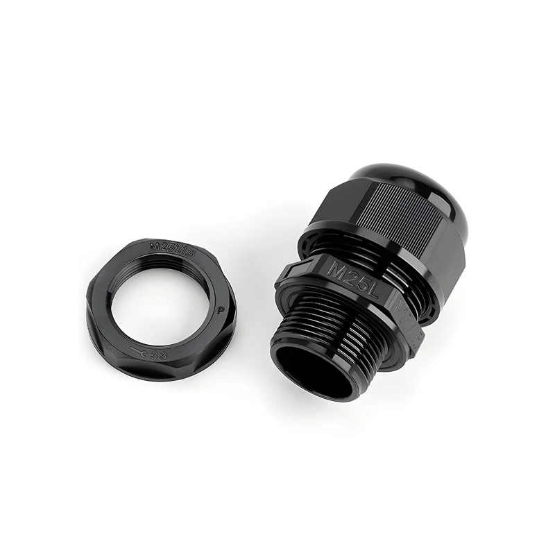 Waterproof Cable Gland, Nylon Cord Connector with EPDM Seal, IP69, Black