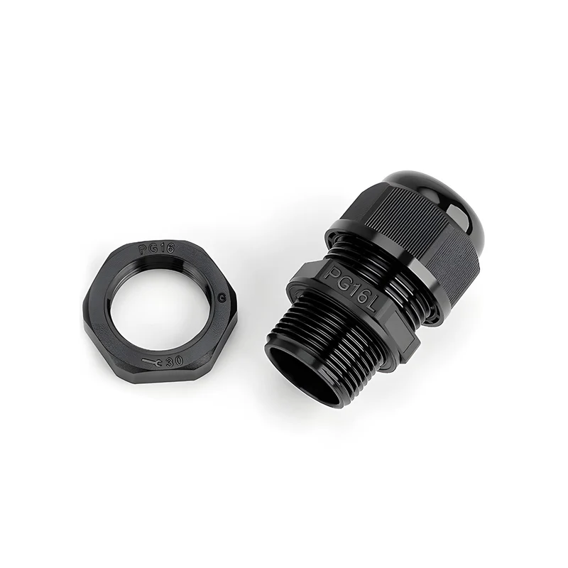 Waterproof Cable Gland, Nylon Cord Connector with EPDM Seal, IP69, Black