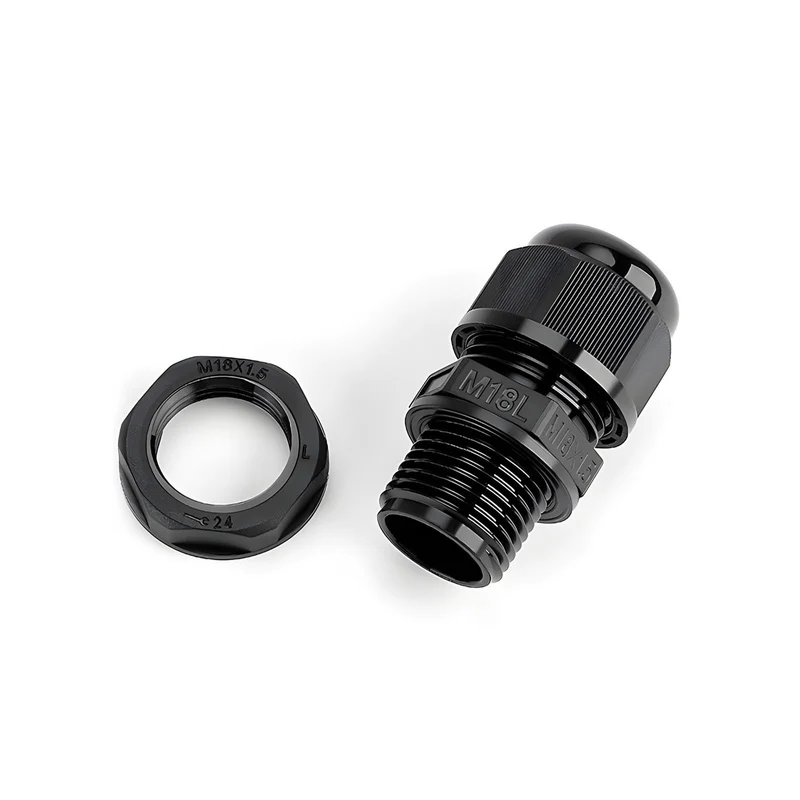 Waterproof Cable Gland, Nylon Cord Connector with EPDM Seal, IP69, Black