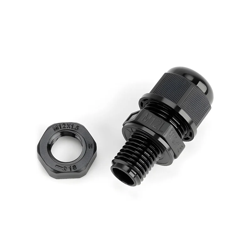 Waterproof Cable Gland, Nylon Cord Connector with EPDM Seal, IP69, Black