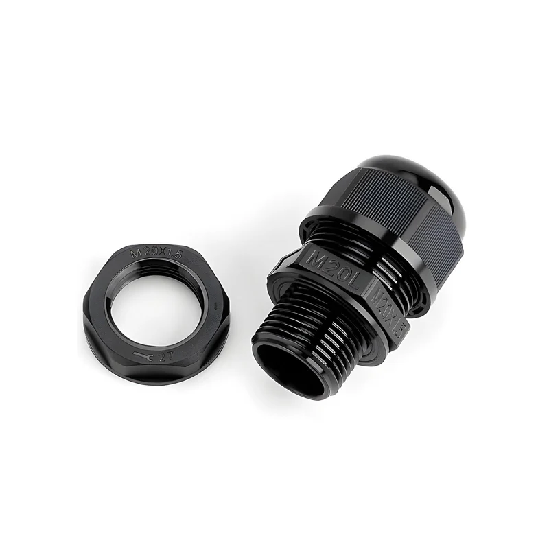 Waterproof Cable Gland, Nylon Cord Connector with EPDM Seal, IP69, Black