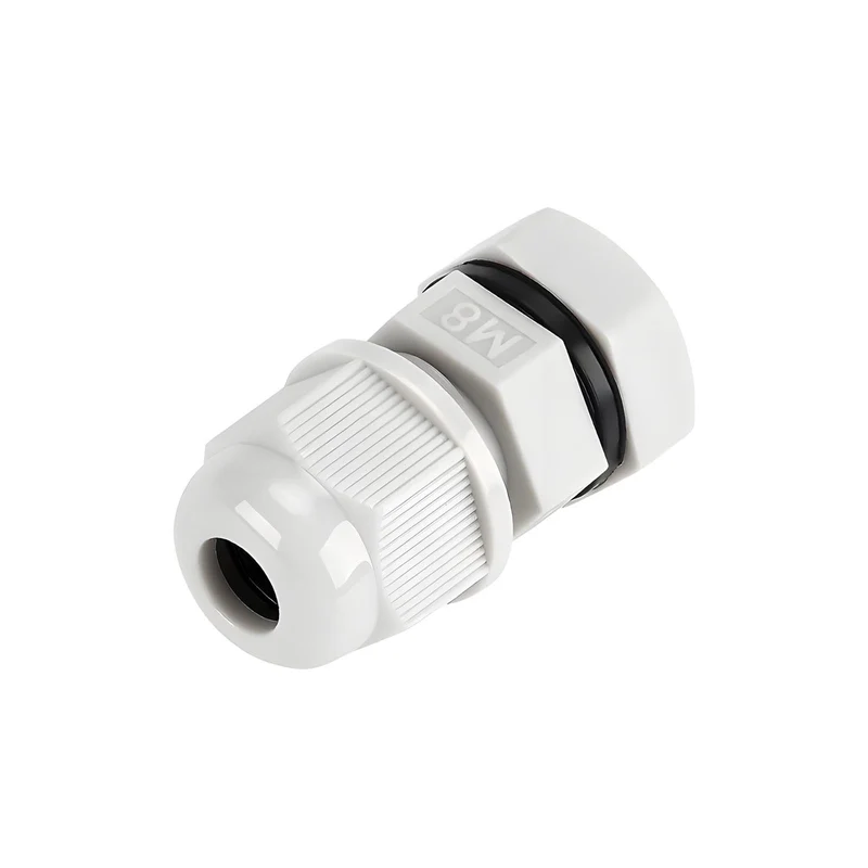 Waterproof Cable Gland, Nylon Cord Connector with EPDM Seal, IP69, White