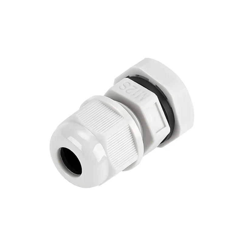 Waterproof Cable Gland, Nylon Cord Connector with EPDM Seal, IP69, White