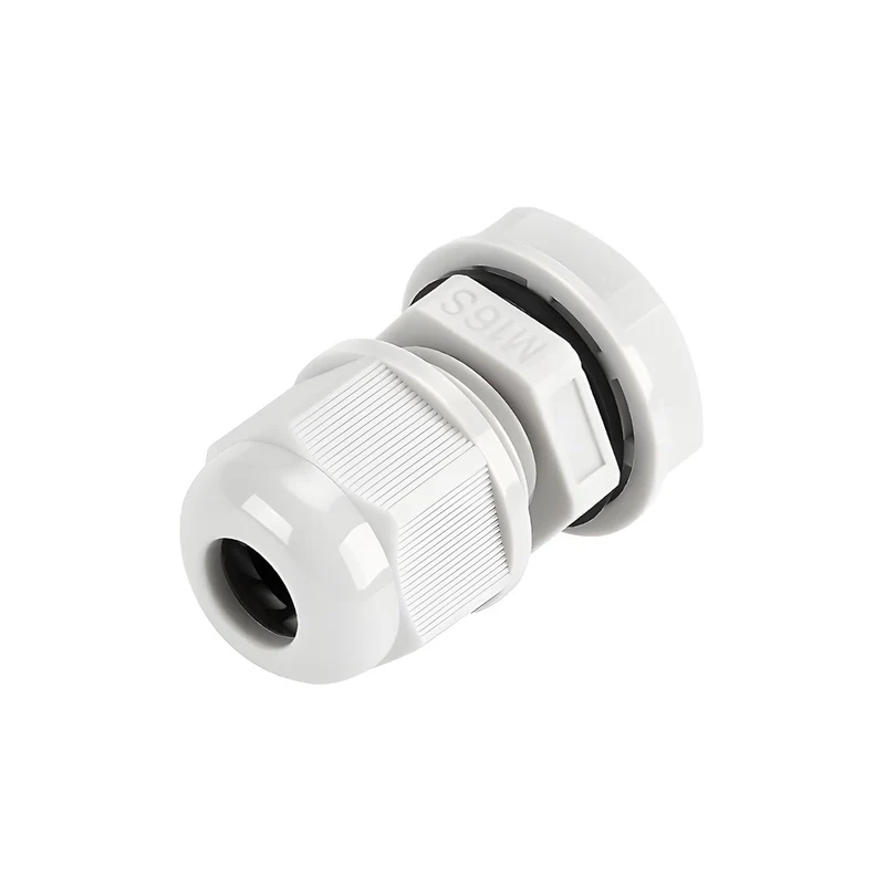 Waterproof Cable Gland, Nylon Cord Connector with EPDM Seal, IP69, White