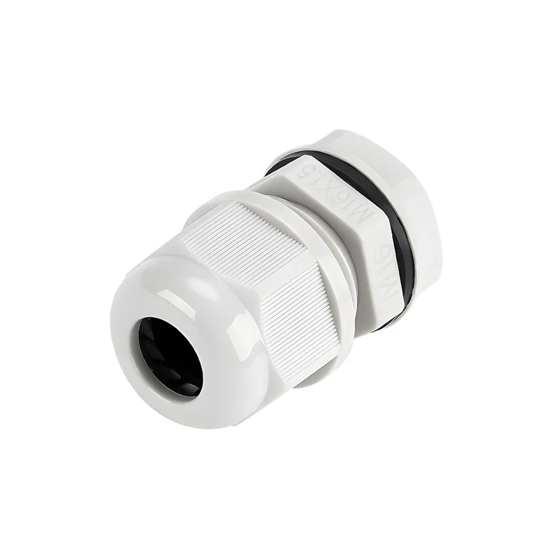 Waterproof Cable Gland, Nylon Cord Connector with EPDM Seal, IP69, White