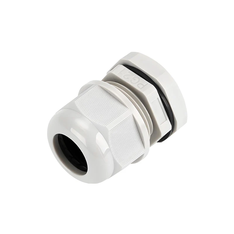 Waterproof Cable Gland, Nylon Cord Connector with EPDM Seal, IP69, White