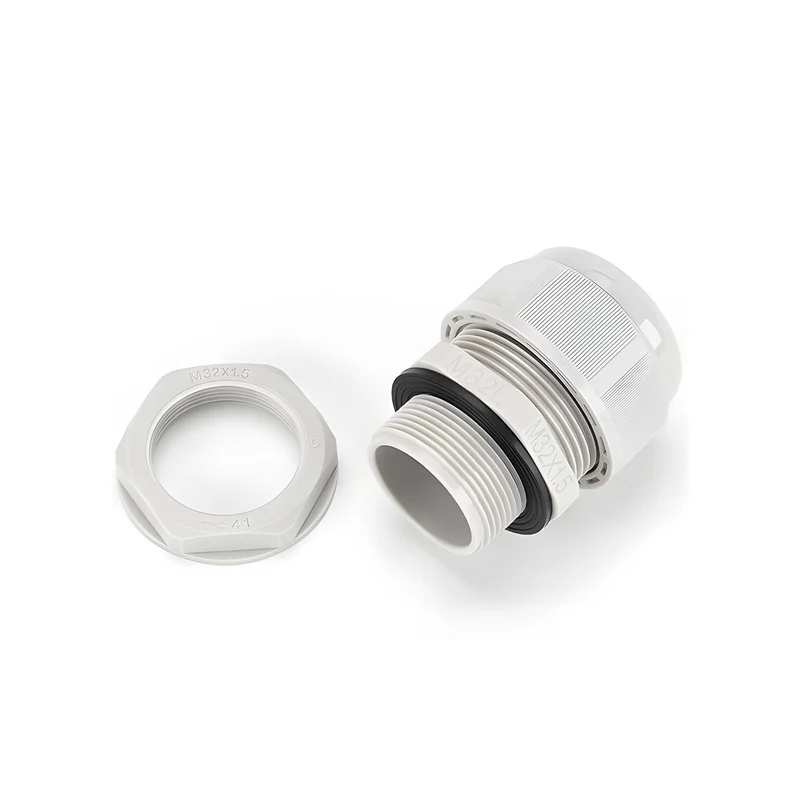 Waterproof Cable Gland, Nylon Cord Connector with EPDM Seal, IP69, White