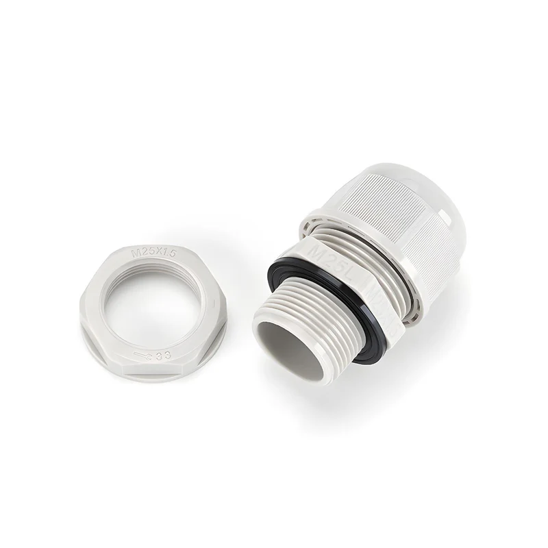 Waterproof Cable Gland, Nylon Cord Connector with EPDM Seal, IP69, White
